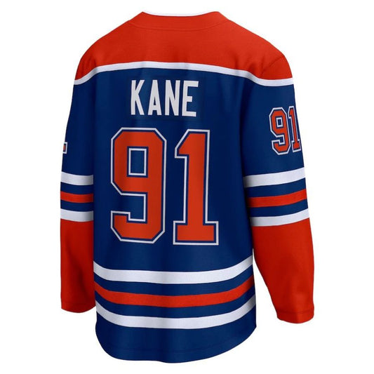 E.Oilers #91 Evander Kane Fanatics Branded Home Breakaway Player Jersey Royal Stitched American Hockey Jerseys