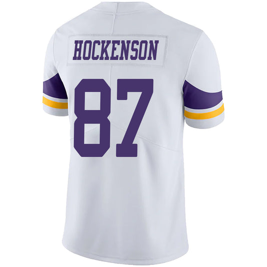 M.Vikings #87 TJ Hockenson White Stitched Player Game Football Jerseys