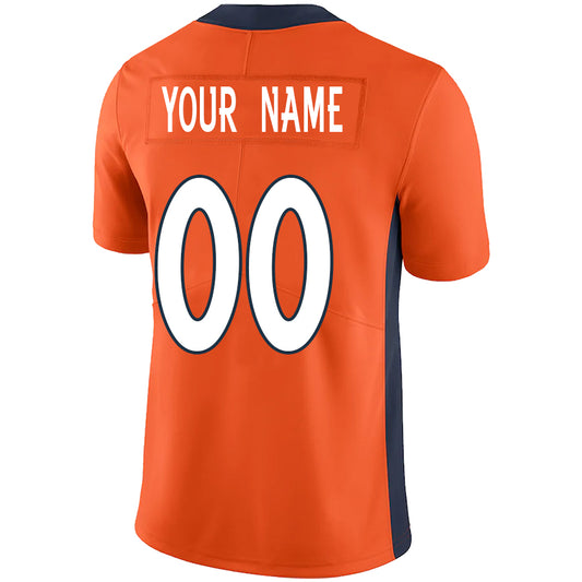 Custom D.Broncos Orange Stitched Player Vapor Elite Football Jerseys