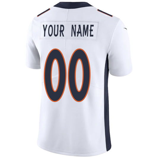 Custom D.Broncos White Stitched Player Vapor Elite Football Jerseys