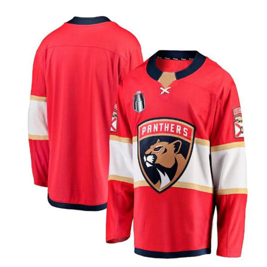 F.Panthers Fanatics Branded 2023 Stanley Cup Final Home Breakaway Jersey - Red Stitched American Hockey Jerseys