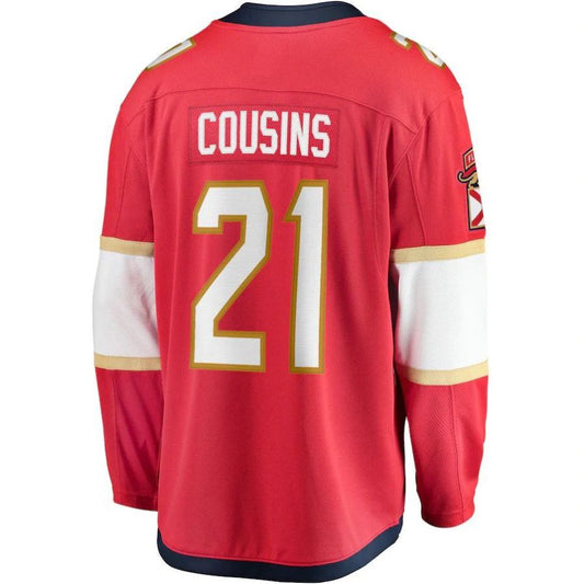 F.Panthers #21 Nick Cousins Fanatics Branded Home Breakaway Player Jersey Red Stitched American Hockey Jerseys