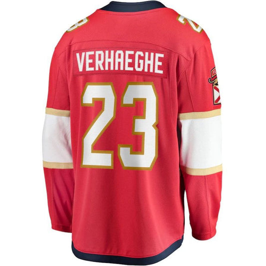 F.Panthers #23 Carter Verhaeghe Fanatics Branded Home Breakaway Jersey Red Stitched American Hockey Jerseys