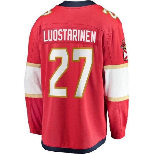 F.Panthers #27 Eetu Luostarinen Fanatics Branded Home Breakaway Player Jersey Red Stitched American Hockey Jerseys