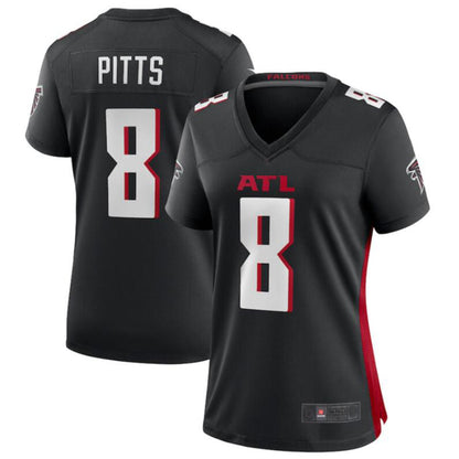 Football Jerseys A.Falcons #8 Kyle Pitts Black Draft First Round Pick Player Game Jersey