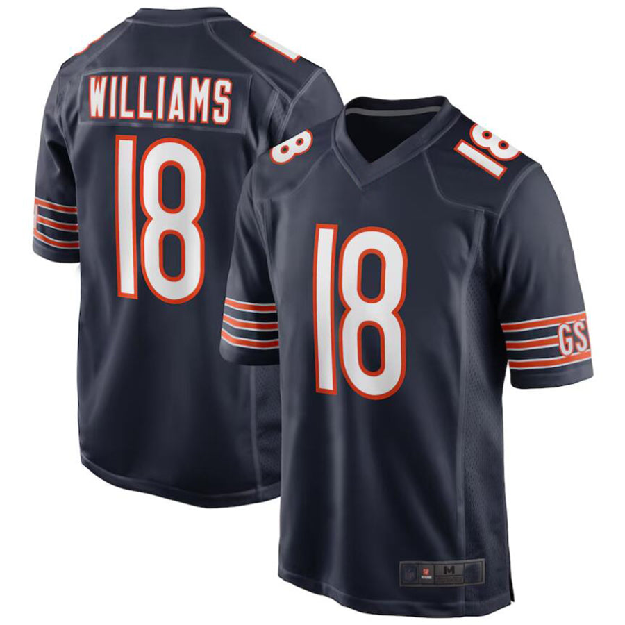 C.Bears #18 Caleb Williams Navy Player Game Jersey -American Stitched Football Jerseys