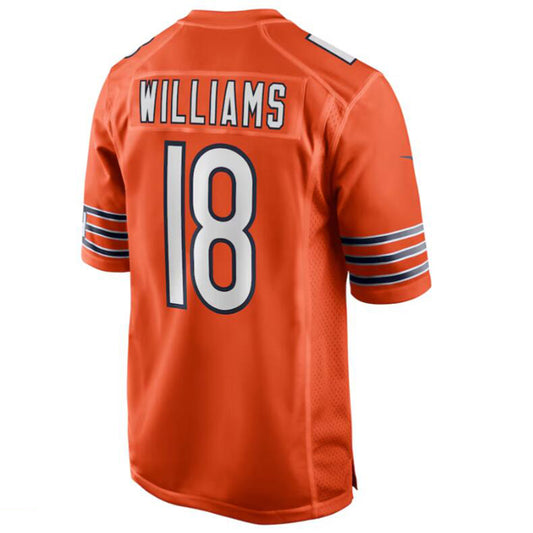 Football Jersey C.Bears #18 Caleb Williams Orange Alternate Draft First Round Pick Player Game Jersey