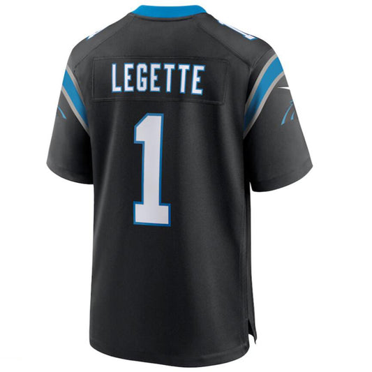 Football Jersey C.Panthers #1 Xavier Legette Black First Round Pick Game Player Jersey