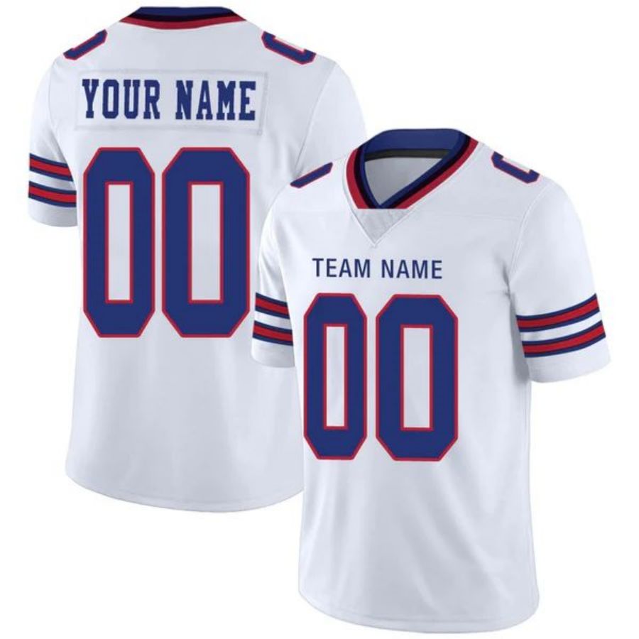 Football Jersey Custom B.Bills Team Player or Personalized Design Your Own Name for Men's Women's Youth Football Jerseys -White