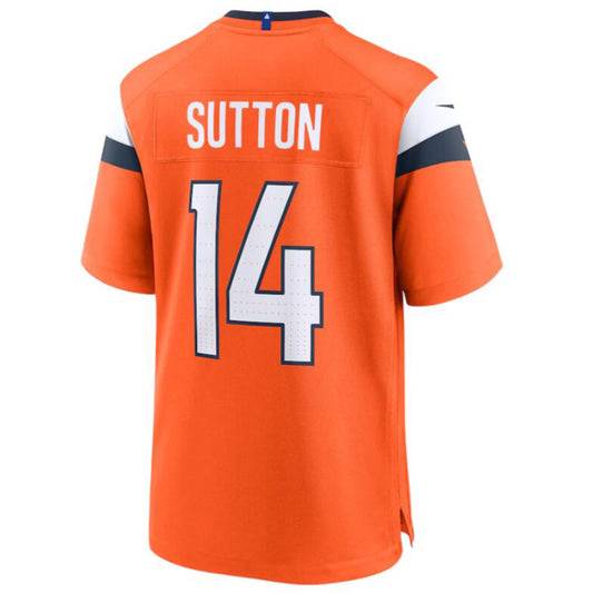 Football Jersey D.Broncos #14 Courtland Sutton Player Orange Game Jersey Stitched American Jerseys
