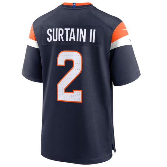 Football Jersey D.Broncos #2 Patrick Surtain II Player Navy Game Jersey Stitched American Jerseys