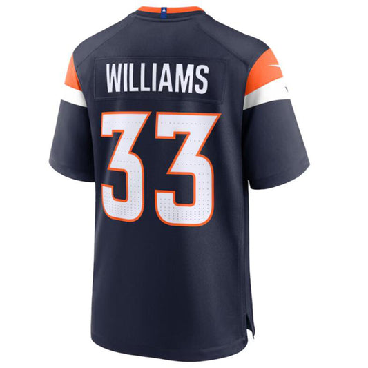 Football Jersey D.Broncos #33 Javonte Williams Player Navy Game Jersey Stitched American Jerseys
