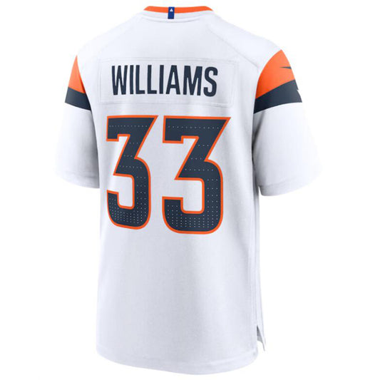 Football Jersey D.Broncos #33 Javonte Williams Player White Game Jersey Stitched American Jerseys
