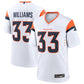 Football Jersey D.Broncos #33 Javonte Williams Player White Game Jersey Stitched American Jerseys