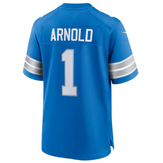 Football Jersey D.Lions #1 Terrion Arnold Blue Draft First Round Pick Player Game Jersey
