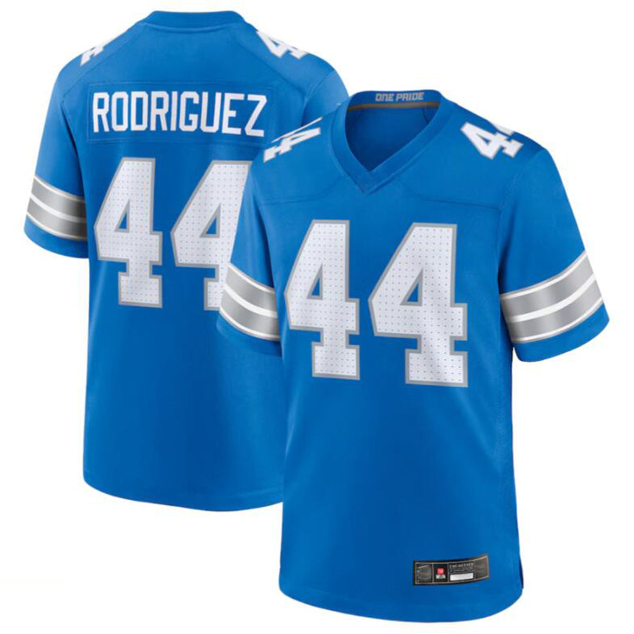 Football Jersey D.Lions #44 Malcolm Rodriguez Blue Game Jersey American Stitched Jersey