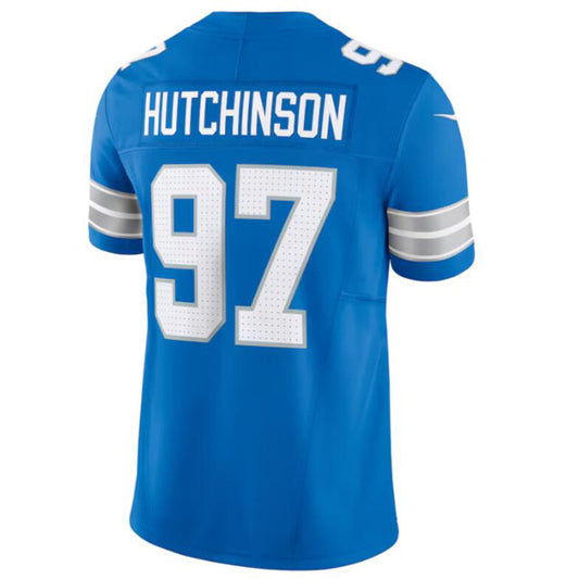 Football Jersey D.Lions #97 Aidan Hutchinson 2nd Alternate Vapor F.U.S.E. Limited Blue Jersey American Stitched Jersey