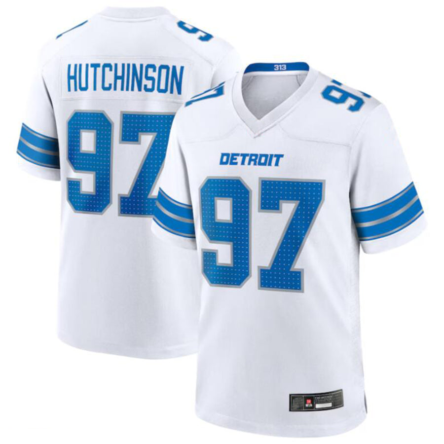 Football Jersey D.Lions #97 Aidan Hutchinson 2nd Alternate Vapor F.U.S.E. Limited White Jersey American Stitched Jersey