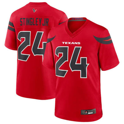 Football Jersey H.Texans #24 Derek Stingley Jr. Player Red Alternate Game Jersey Stitched Jerseys