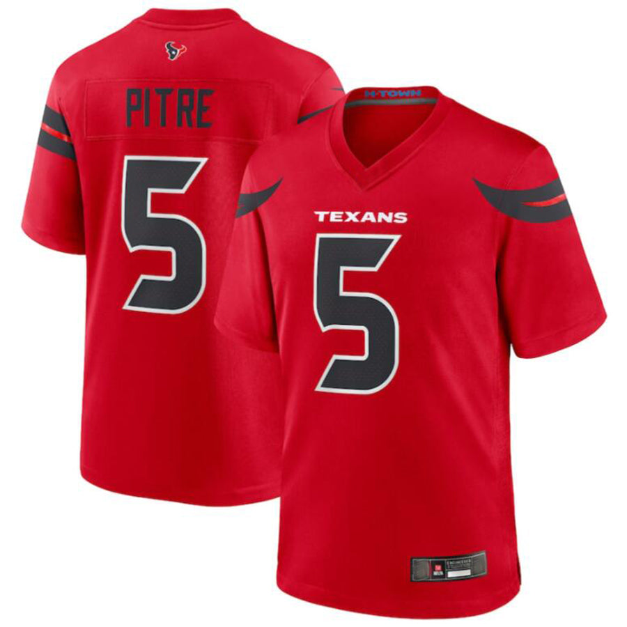 Football Jersey H.Texans #5 Jalen Pitre Player Red Alternate Game Jersey Stitched Jerseys