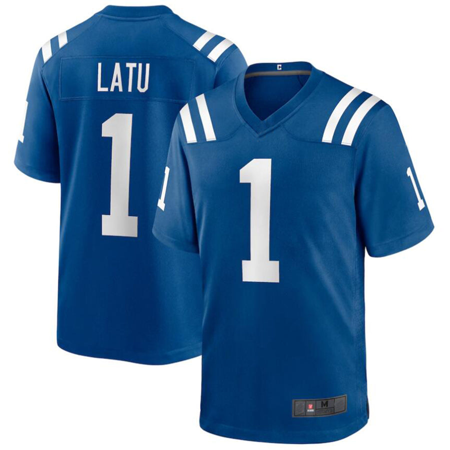 Football Jersey I.Colts #1 Laiatu Latu Royal Draft First Round Pick Player Game Jersey