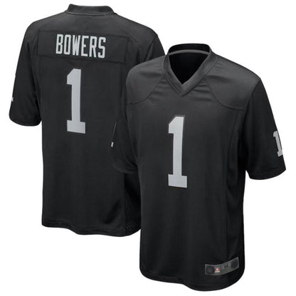 Football Jersey LV.Raiders #1 Brock Bowers Black Draft First Round Pick Player Game Jersey