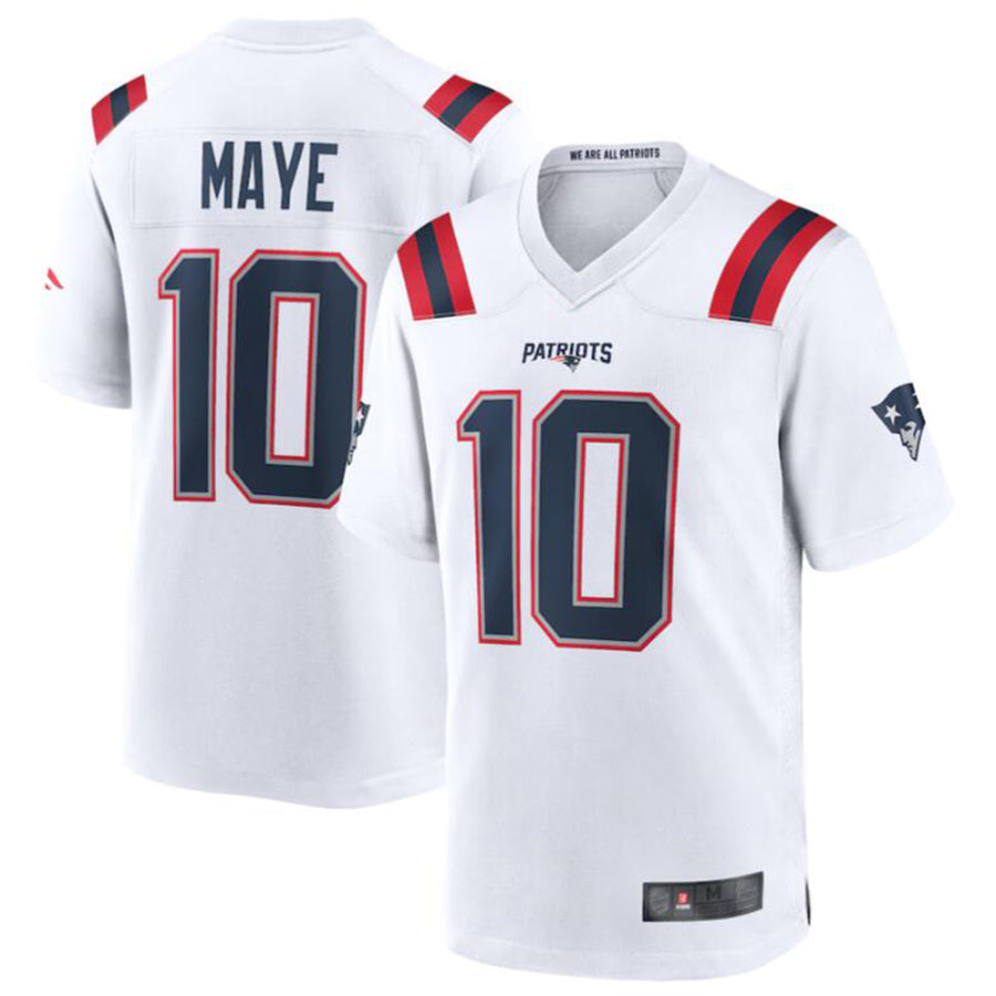 Football Jersey NE.Patriots #10 Drake Maye White Draft First Round Pick Player Game Jersey