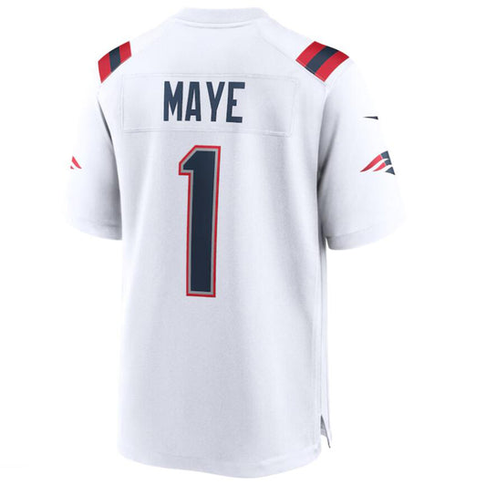 Football Jersey NE.Patriots #1 Drake Maye White Draft First Round Pick Player Game Jersey