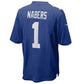 Football Jersey NY.Giants #1 Malik Nabers Royal Draft First Round Pick Player Game Jersey