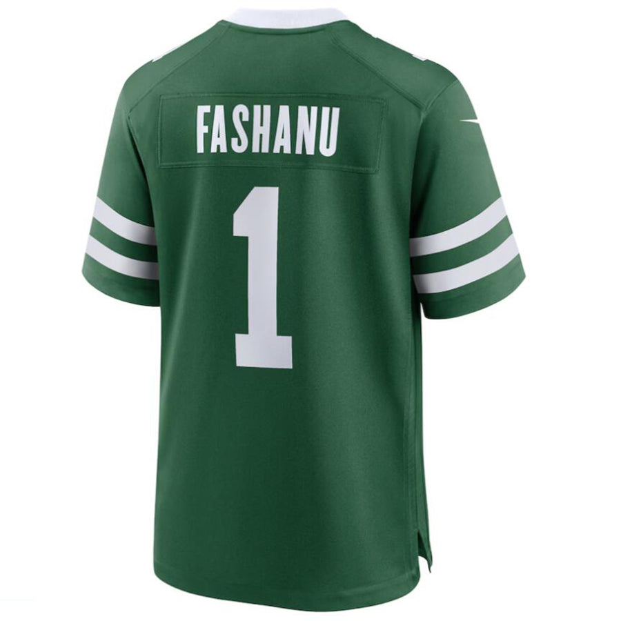 Football Jersey NY.Jets #1 Olu Fashanu Gotham Green Draft First Round Pick Player Game Jersey