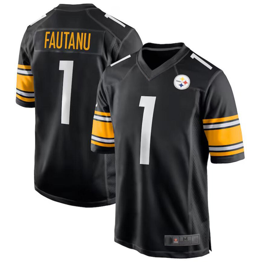 Football Jersey P.Steelers #1 Troy Fautanu Black Draft First Round Pick Player Game Jersey