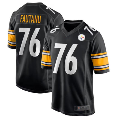 Football Jersey P.Steelers #76 Troy Fautanu Black Draft First Round Pick Player Game Jersey