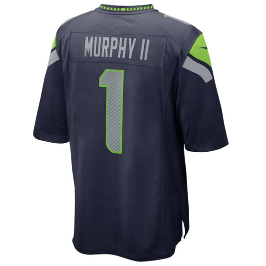 Football Jersey S.Seahawks #1 Byron Murphy II College Navy Draft First Round Pick Player Game Jersey