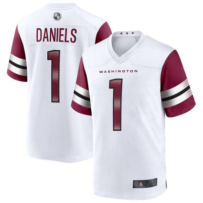 Football Jersey W.Commanders #1 Jayden Daniels White Draft First Round Pick Player Game Jersey