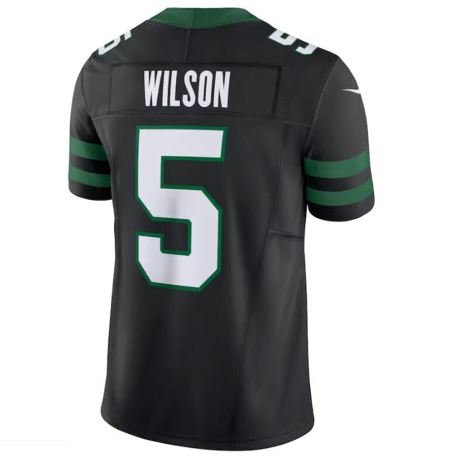 Football Jersey #5 Garrett Wilson NY.Jets Alternate Vapor F.U.S.E. Limited Black Player Jersey