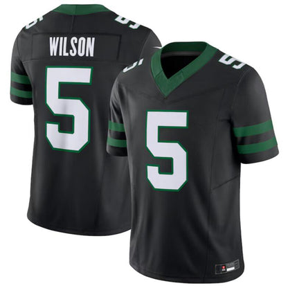 Football Jersey #5 Garrett Wilson NY.Jets Alternate Vapor F.U.S.E. Limited Black Player Jersey