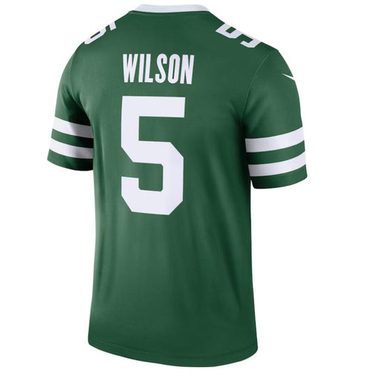 Football Jersey #5 Garrett Wilson NY.Jets Alternate Vapor F.U.S.E. Limited Green Player Jersey