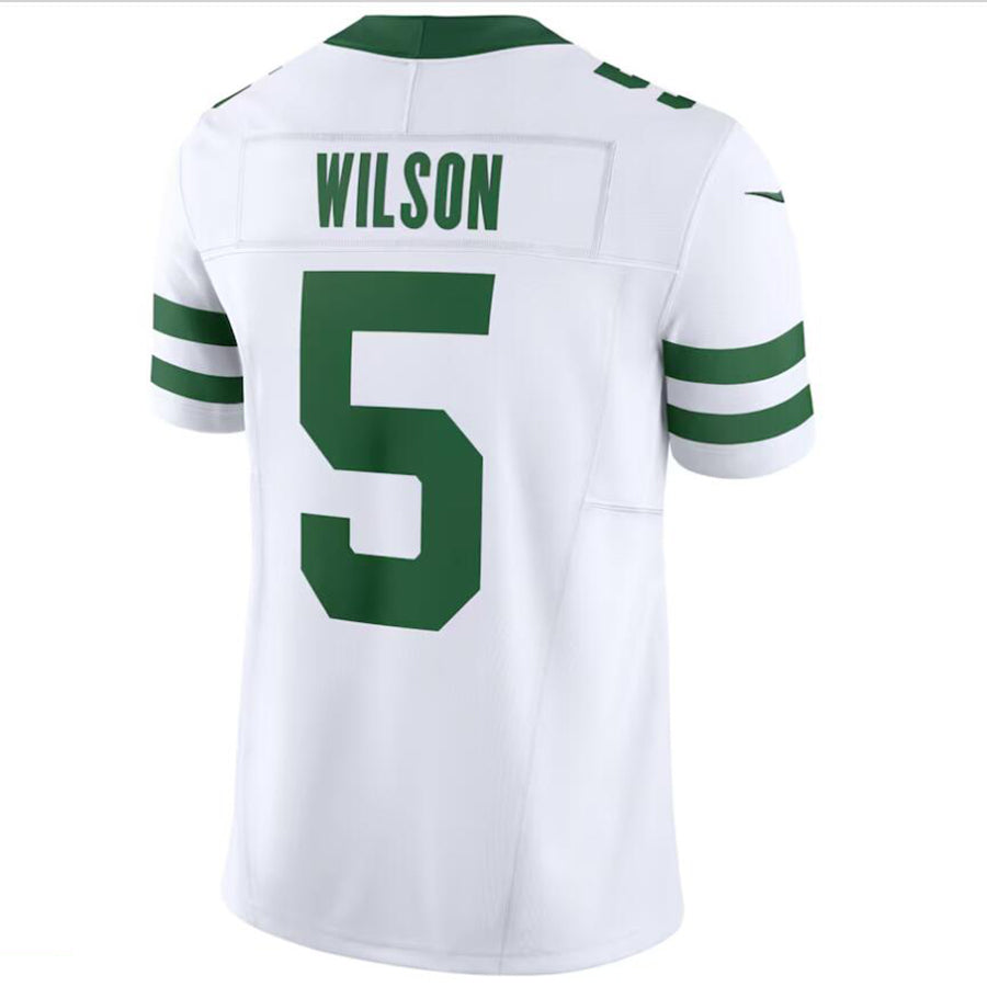 Football Jersey #5 Garrett Wilson NY.Jets Alternate Vapor F.U.S.E. Limited White Player Jersey