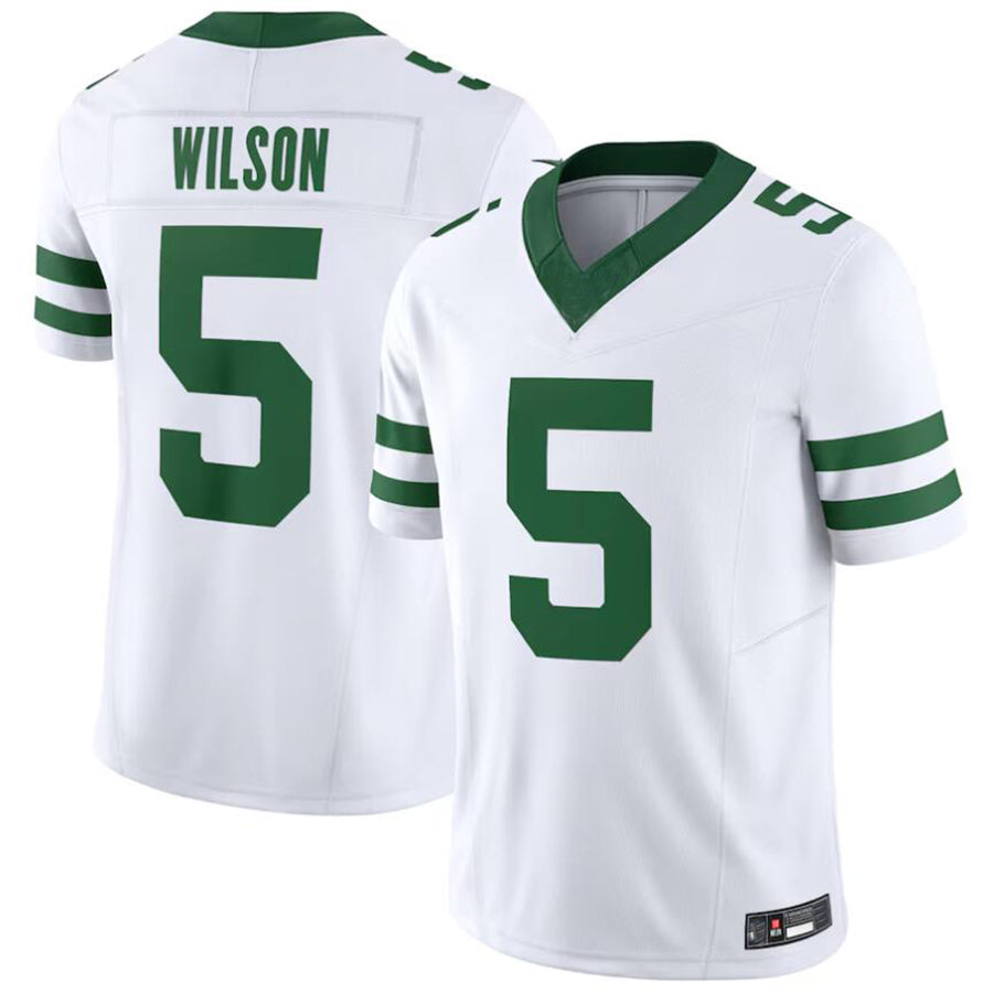 Football Jersey #5 Garrett Wilson NY.Jets Alternate Vapor F.U.S.E. Limited White Player Jersey