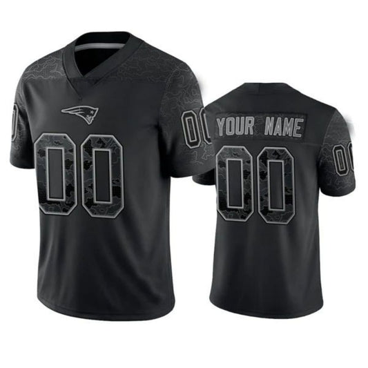 Football Jerseys Custom NE.Patriots Active Player Black Reflective Limited Jersey American Stitched Jerseys
