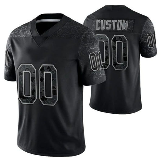 Football Jerseys Custom P.Eagles Active Player Black Reflective Limited Jersey American Stitched Jerseys