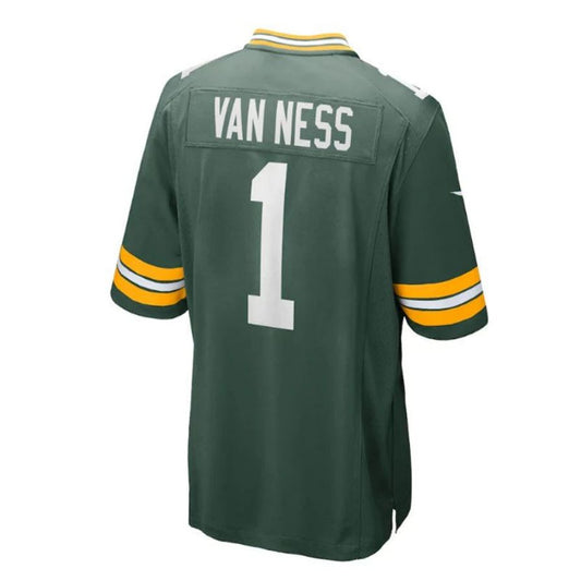 GB.Packers #1 Lukas Van Ness 2023 Draft First Round Pick Game Player Jersey - Green Stitched American Football Jerseys