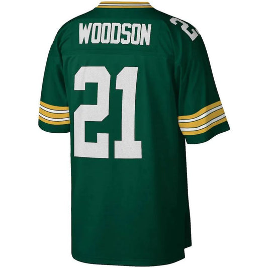 GB.Packers #21 Charles Woodson Mitchell & Ness Green 2010 Legacy Replica Player Jersey Stitched American Football Jerseys