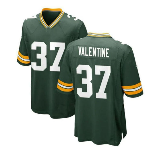 GB.Packers #37 Carrington Valentine Team Player Game Jersey - Green Stitched American Football Jerseys