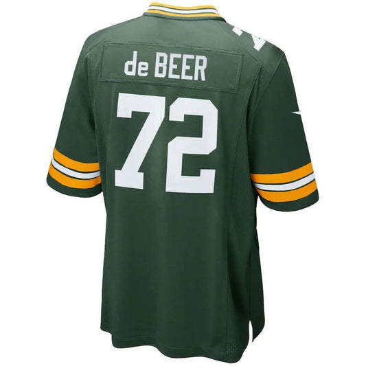 GB.Packers #72 Gerhard de Beer Green Player Game Jersey Stitched American Football Jerseys