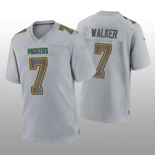GB.Packers #7 Quay Walker Gray Atmosphere Game Player Jersey Stitched American Football Jerseys