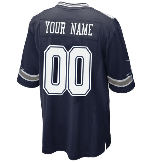 Custom D.Cowboys Navy Stitched Player Game Football Jerseys