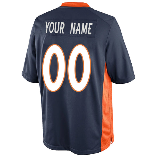 Custom D.Broncos Navy Stitched Player Game Football Jerseys