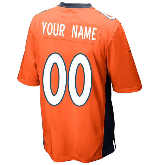 Custom D.Broncos Orange Stitched Player Game Football Jerseys