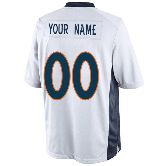 Custom D.Broncos White Stitched Player Game Football Jerseys